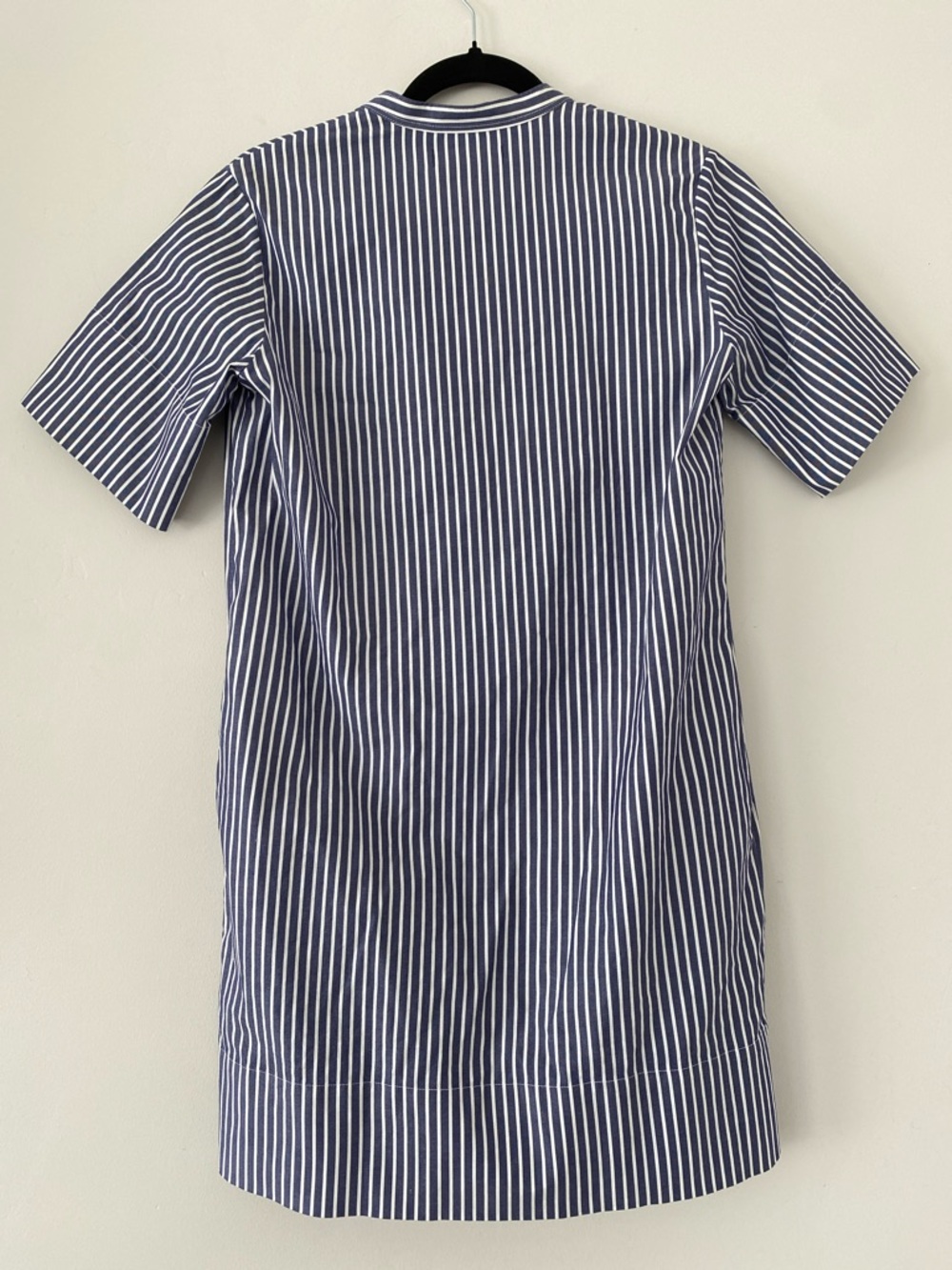 Everlane Navy & White Stripe Mini Shirt Dress Sz 0 Effortlessly Chic *No Belt - Picture 2 of 11